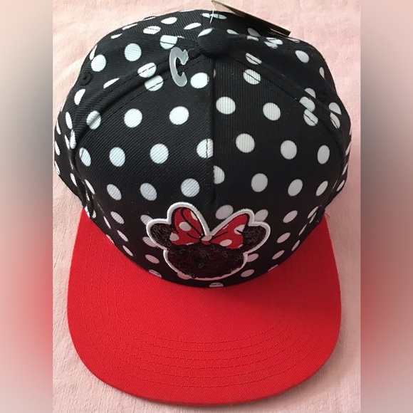 Disney Accessories - NWT Disney Minnie Mouse Sequin Polkadot Snapback Hat adult one size